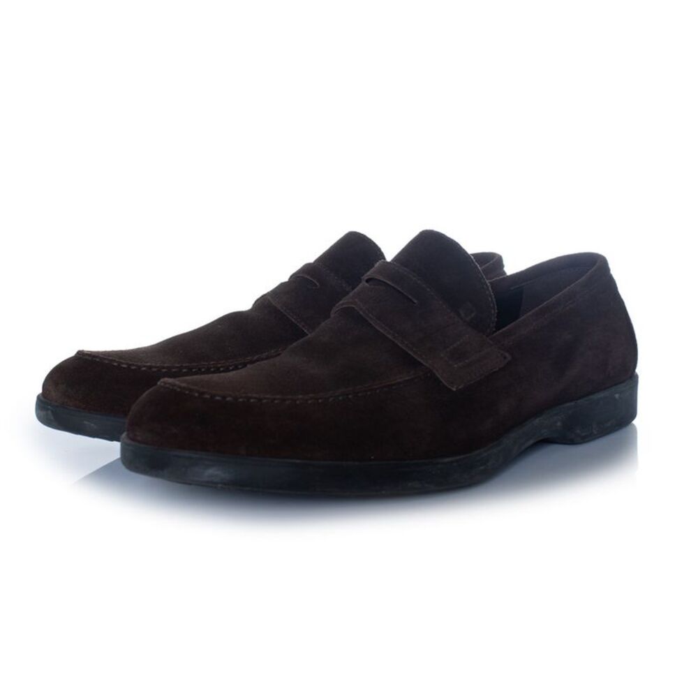 Fratelli Rossetti, Brown suede penny loafers